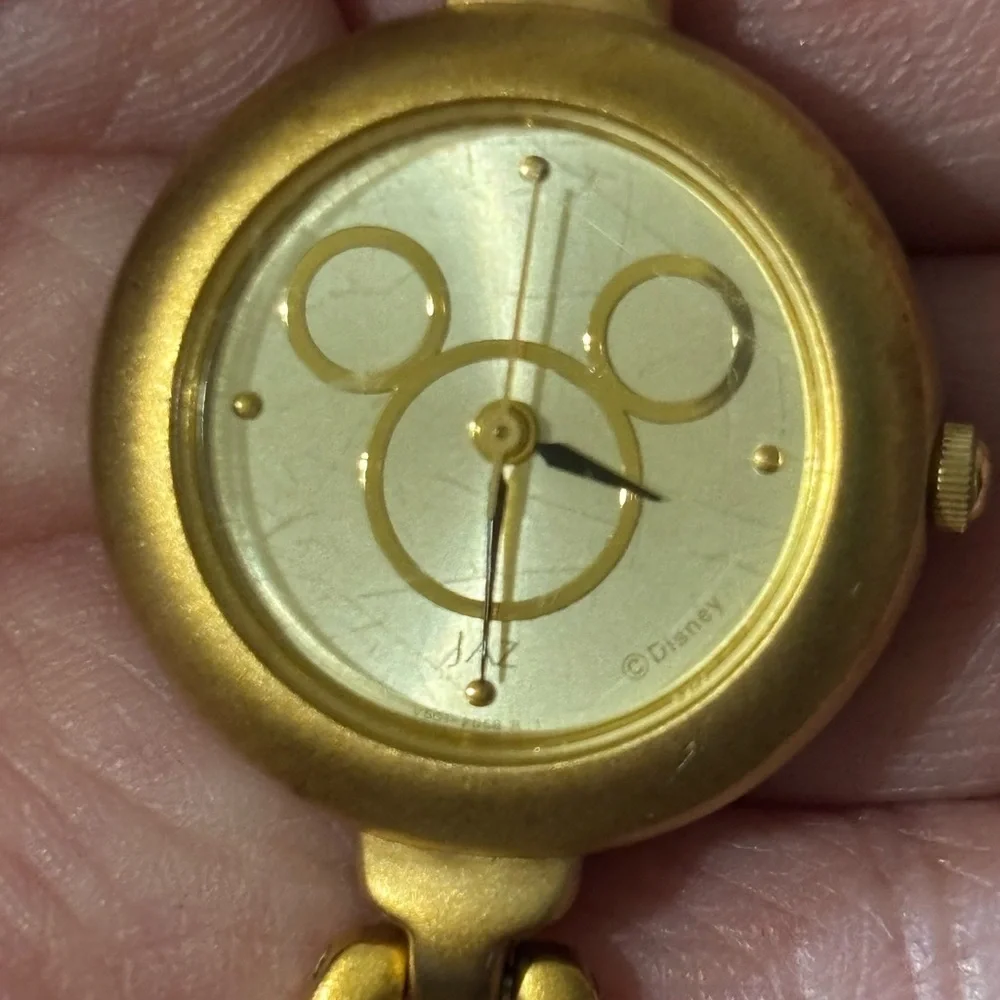 Vintage Disney Jaz Mickey Mouse Gold-Tone Women's Bracelet Watch